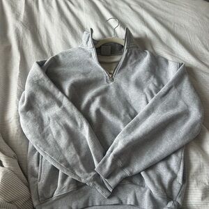 TNA Heather Grey 1/4 zip sweater